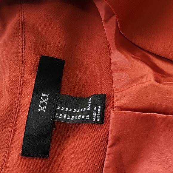 🪵 BURNT ORANGE BROWN SIENNA CARMEL RUST SNATCHED FOREVER 21 BLAZER - Picture 4 of 8